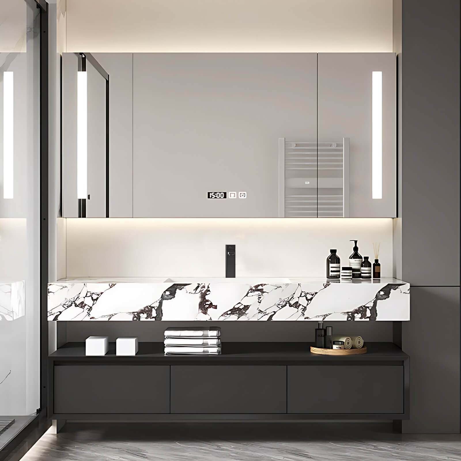 Modern Glass Bathroom Vanity