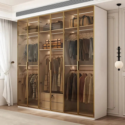 24‘’-94‘’ Modern Wardrobe Includes Transparent and Spacious Storage Space
