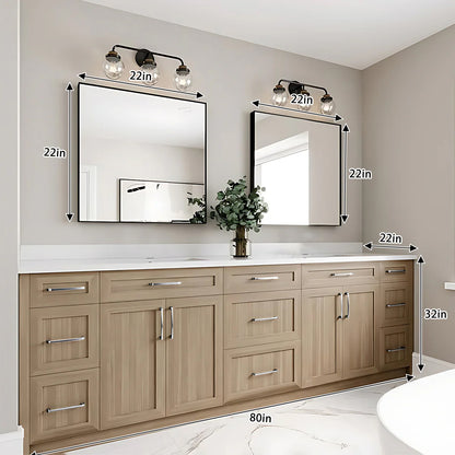 80’‘ Modern Solid Wood Style Double Sink Bathroom Vanity