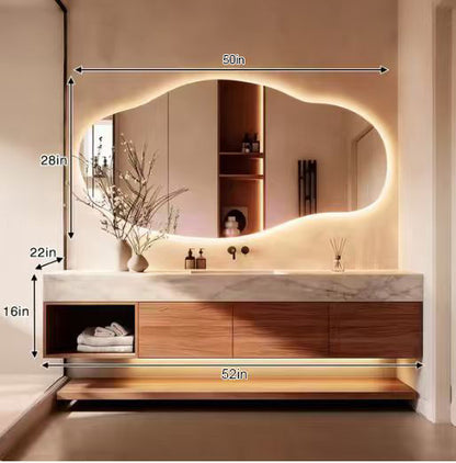 52“ - 64” Modern Minimalist Solid Wood Bathroom Vanity