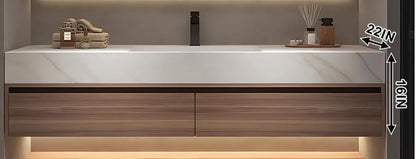 40"- 72" Floating Bathroom Vanity Set with Single Sink and Smart Mirror Cabinet