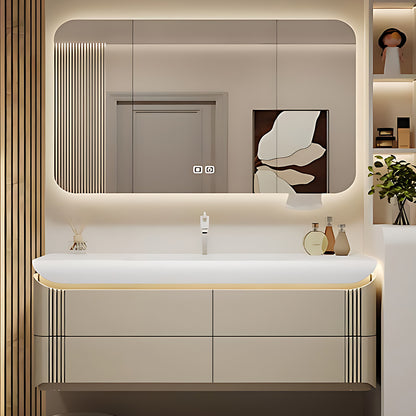 36"- 72" Wall Mounted Bathroom Vanity Set with LED Mirror and Smart Sensor Light