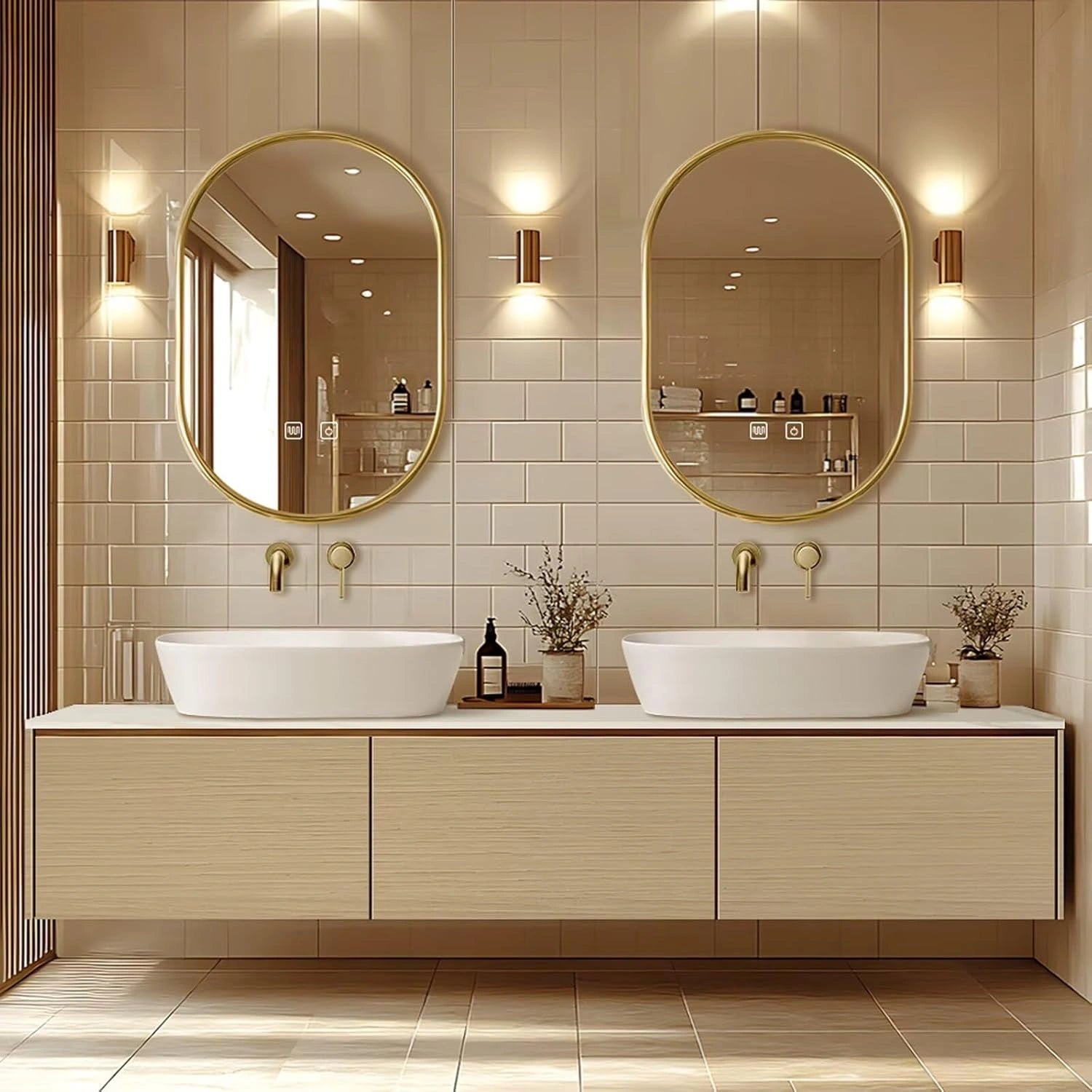 60” - 84” Simple Fashionable Bathroom Vanity Includes Log & Closed Storage Cabinets