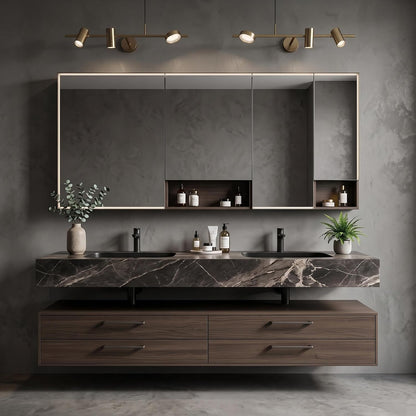 52''-110'' Luxury Bathroom Vanity with Double Sink Includes 4 Spacious Drawers
