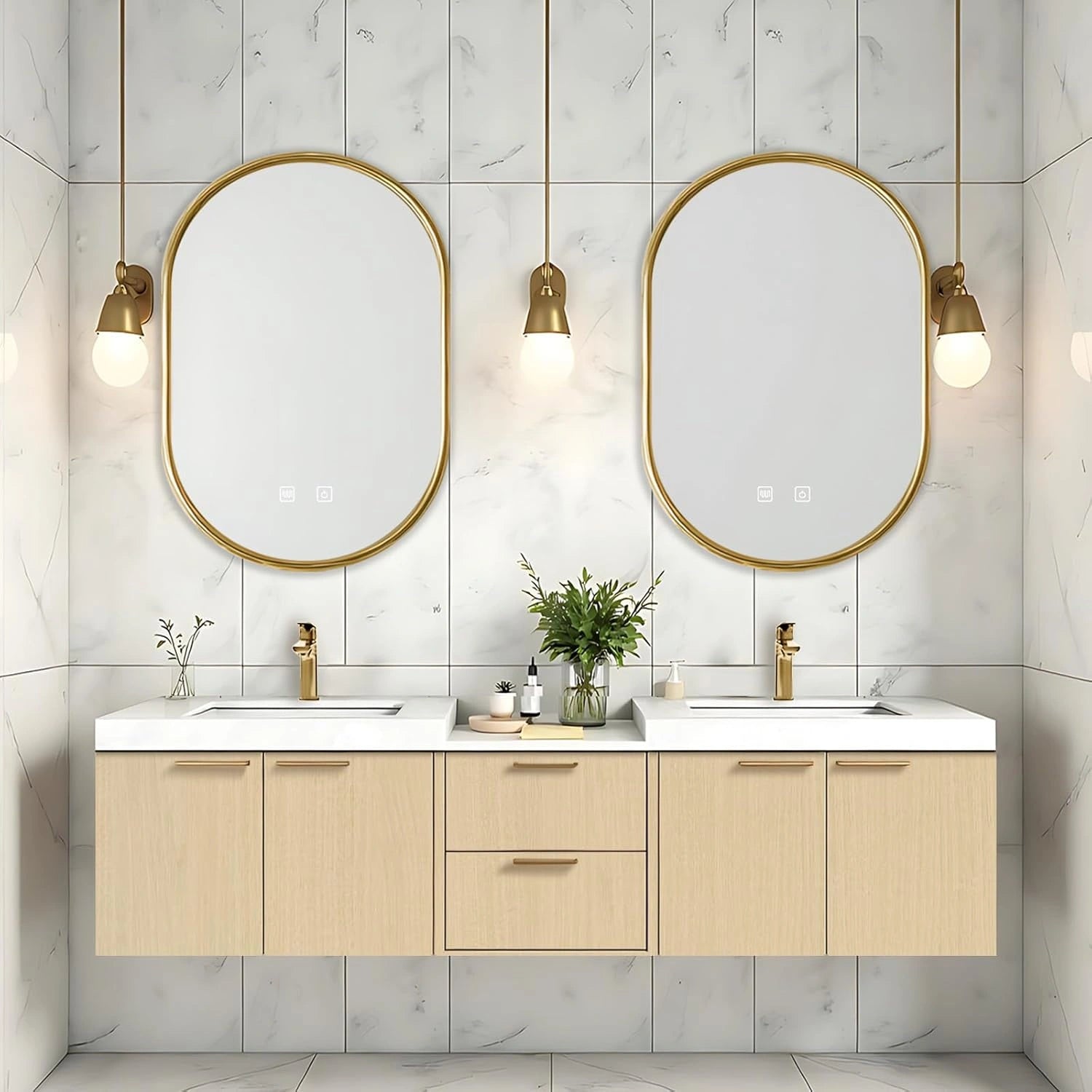 60” - 84” Simple Log Bathroom Vanity Includes Drawer Combination Cabinet