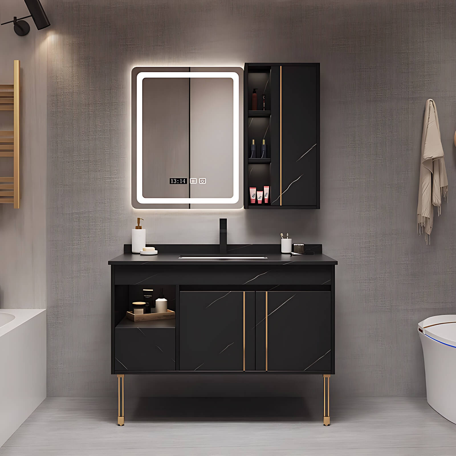 36"- 40" Luxurious Bathroom Cabinet with Smart Mirror Cabinet