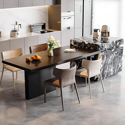94” - 109” Minimalist Kitchen Island Includes Black&White Patterned Design (No Chair)