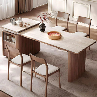 71” Light Luxury Kitchen Island Includes Wood Grain Design (No Chair)