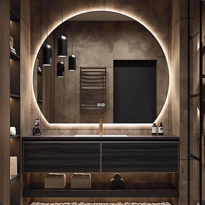 44” - 64” Black Bathroom Vanity with Sink Includes Horizontal Grain Wood Cabinet