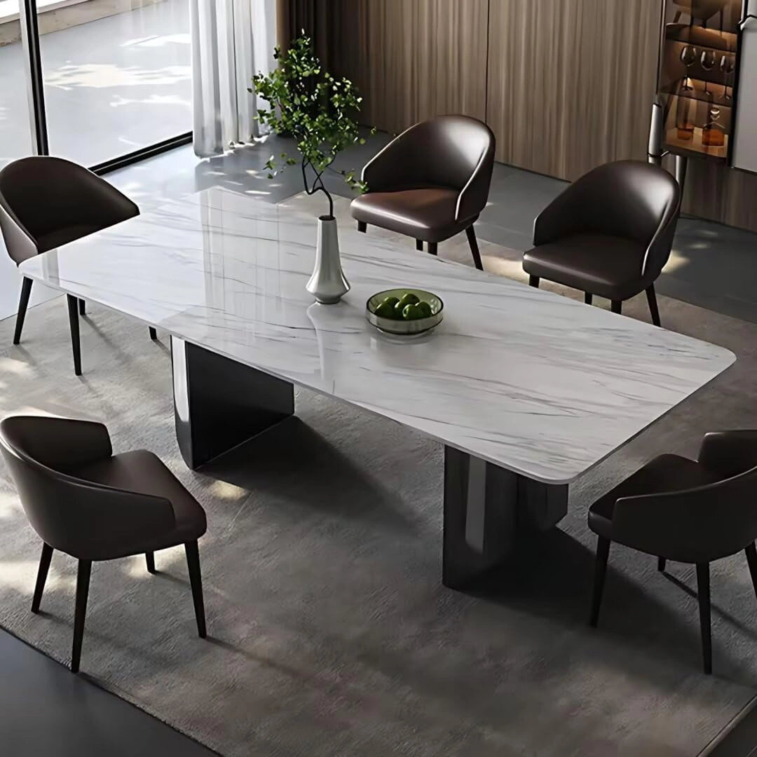 55” - 71” Marble Dining Table with Distinctive Natural Veining (No Chair)