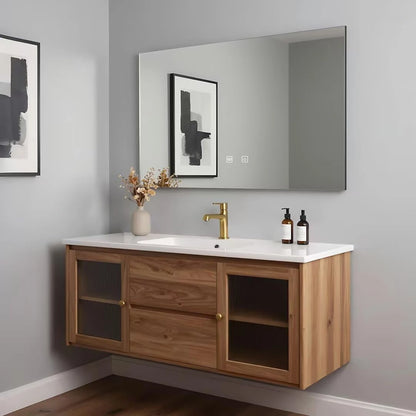 44” - 60” Wood Grain Bathroom Vanity with Large Storage Space