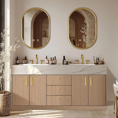60” – 96” Modern Freestanding Bathroom Vanity Includes Wood Texture Cabinet