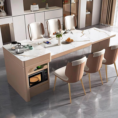 54” Modern Fashion Kitchen Island with Pull-Out Cabinets Includes Pulley Island (No Chair)