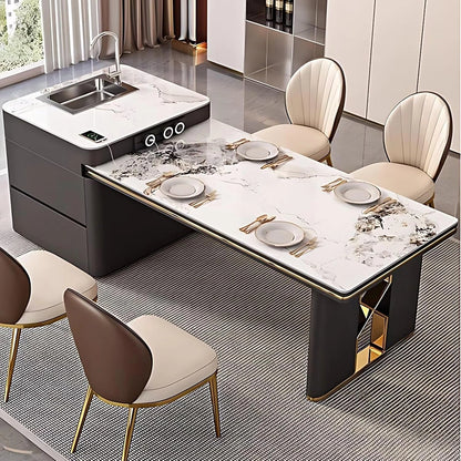 83” - 106” Luxury Simple Kitchen Island Includes Cross Hollow Table Legs (No Chair)