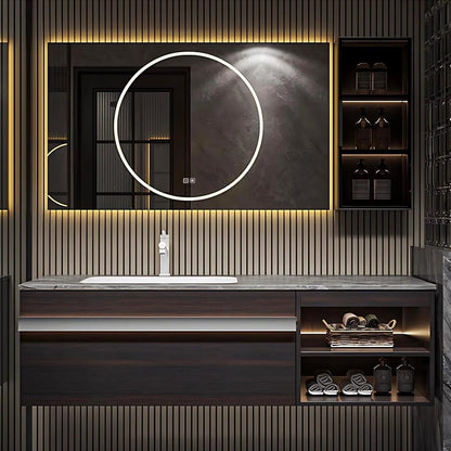 40” – 72” Light Luxury Bathroom Vanity with Sensor Light and Glass Door Side Cabinet