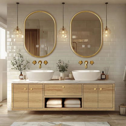 60” – 96” Wall-Mounted Bathroom Vanity with Versatile Storage Space