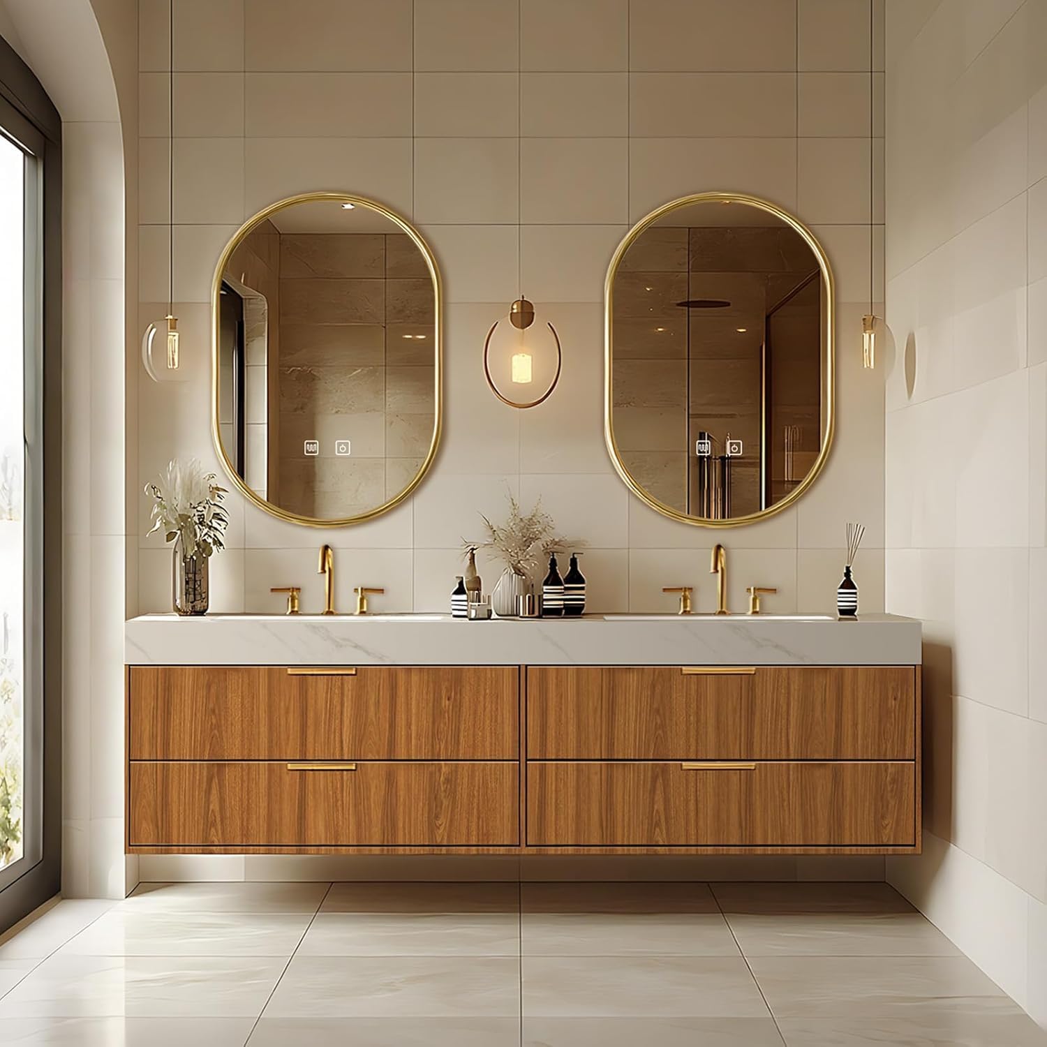 68'' Modern Bathroom Vanity with Double Sinks &Four Drawers