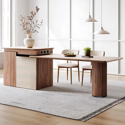 79” - 94” Diagonal Striped Kitchen Island Includes Cylindrical Base (No Chair)