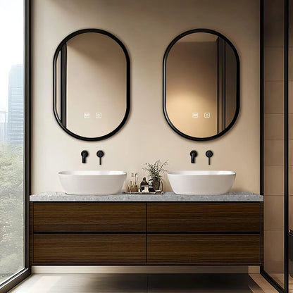 60” -78” Dark Wood Bathroom Vanity Includes Symmetrical Locker Design & Double Sinks