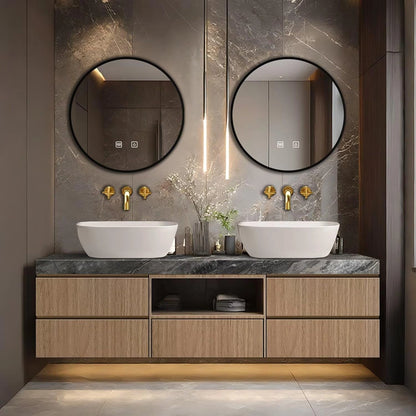 60” – 96” Luxury Textured Bathroom Vanity Includes Above Counter Sinks