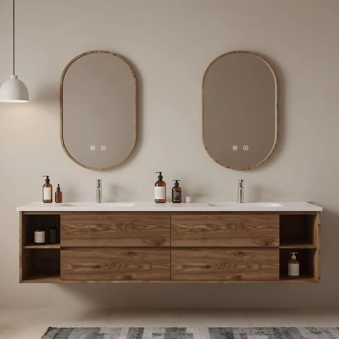 60” - 84” Exquisite Bathroom Vanity with Irregular Smart Defogging Mirror