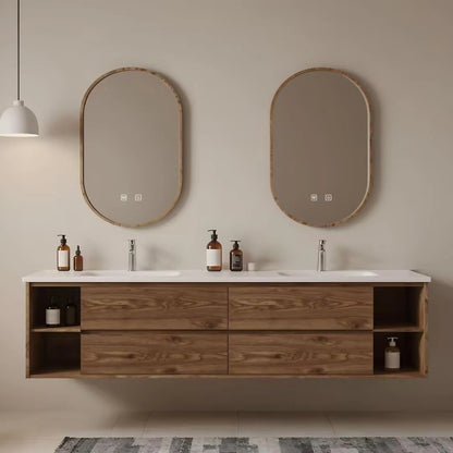 60” - 84” Exquisite Bathroom Vanity with Irregular Smart Defogging Mirror