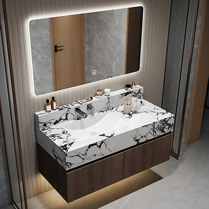 36"- 64" Single Bathroom Vanity Set with Smart Led Mirror and Ceramic Basin