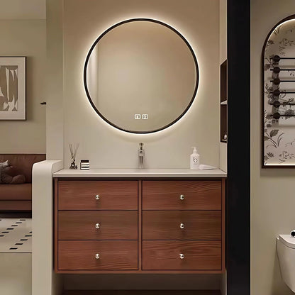 40” - 64” Spacious Bathroom Vanity Includes Circle LED Defogging Mirror