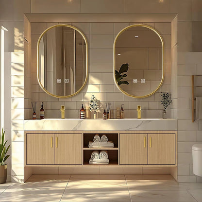 60” – 96” Log Country Floating Bathroom Vanity Includes Rock Slabs Countertop