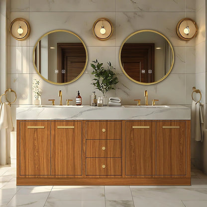 72” – 96” Retro Log Bathroom Vanity Includes Symmetrical Design