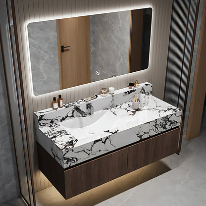 36"- 64" Single Bathroom Vanity Set with Smart Led Mirror and Ceramic Basin