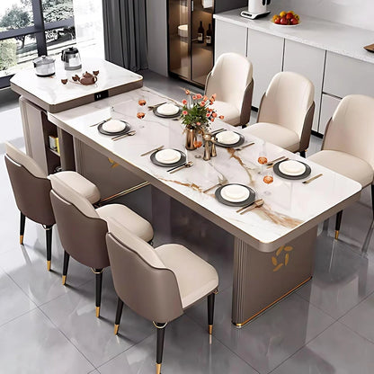 91” - 98” Luxury Flexible Kitchen Island Includes Unique Texture Design & Bottom Pulley (No Chair)