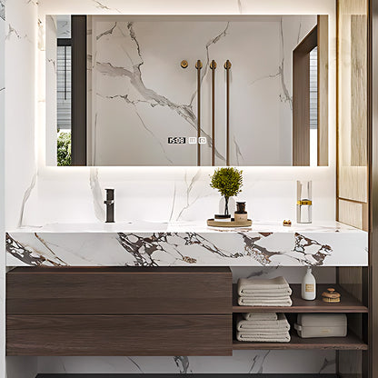 40"- 64" Wall Mounted And Single Ceramic Basin  with Smart Mirror