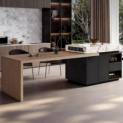 86” - 109” Minimalist Kitchen Island Includes A Tabletop with Patterns (No Chair)