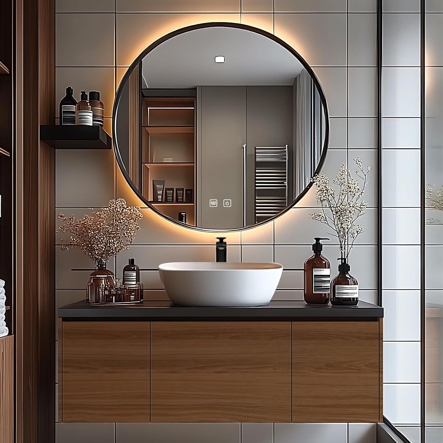 60” - 64” Light Luxury Bathroom Vanity Includes Above Counter Sink & Hidden Handle Design