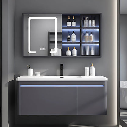 40"- 78" Bathroom Vanity with Double Basin and Defogging Mirror