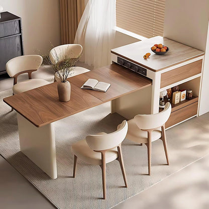 87” Exquisite Log Kitchen Island with Pull-Out Cabinets Includes Open Shelf (No Chair)