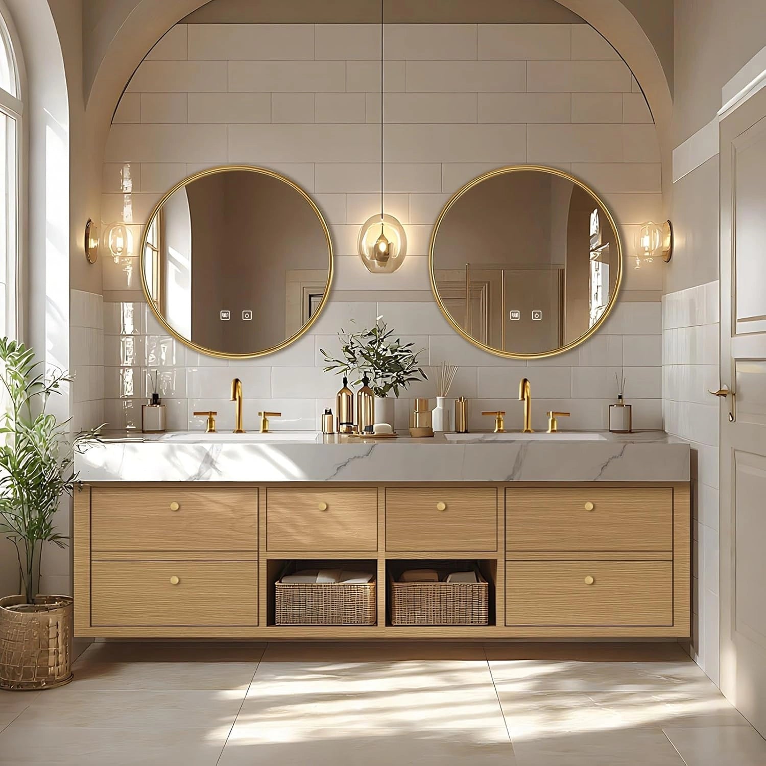 68” - 96” Practical Floating Bathroom Vanity Includes Exquisite Handle