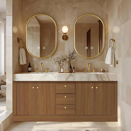 68” - 96” Modern Exquisite Bathroom Vanity with Double Sinks