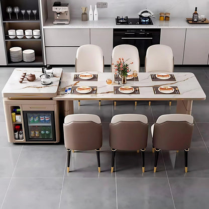 89” - 96” Flexible Kitchen Island Includes Movable Combination Design & Embedded Socket (No Chair)