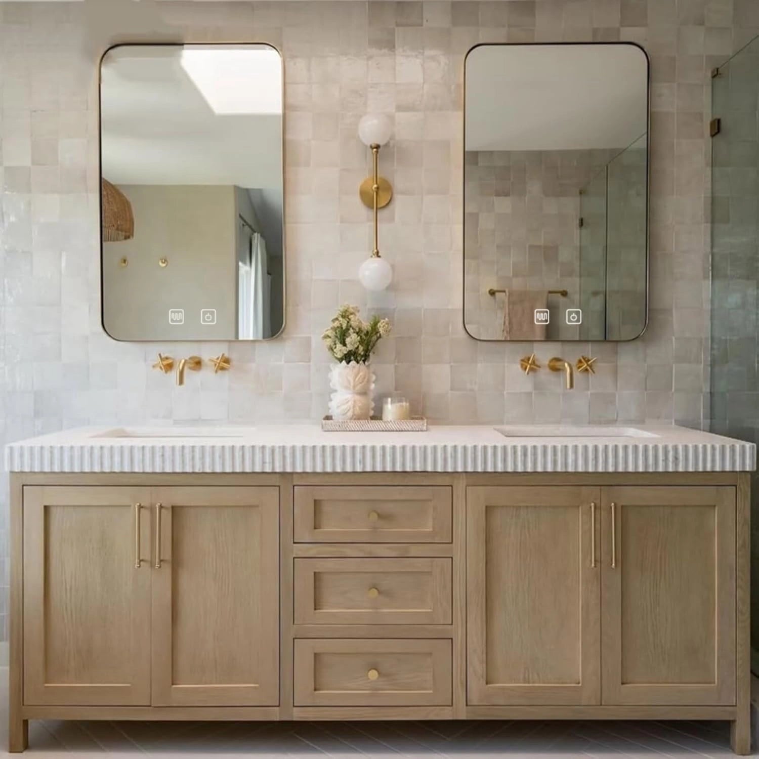 60” - 78” Rustic Log Bathroom Vanity with Large Storage Space & Exquisite Cabinet