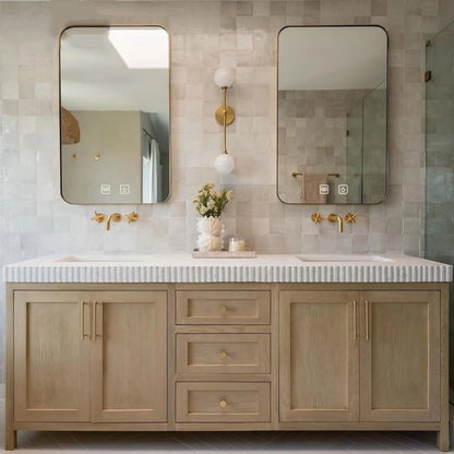 60” - 78” Rustic Log Bathroom Vanity with Large Storage Space & Exquisite Cabinet