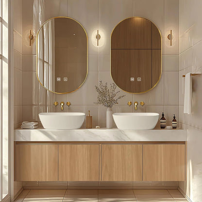 68” - 96” American Country Bathroom Vanity with Vertical Wood Grain Design