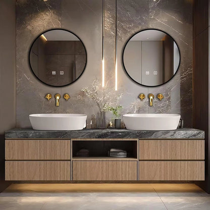 60” – 96” Luxury Textured Bathroom Vanity Includes Above Counter Sinks