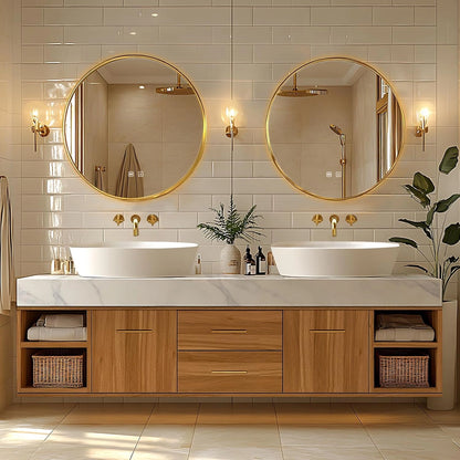 68” - 96” Simple Practical Bathroom Vanities with Exquisite Handle