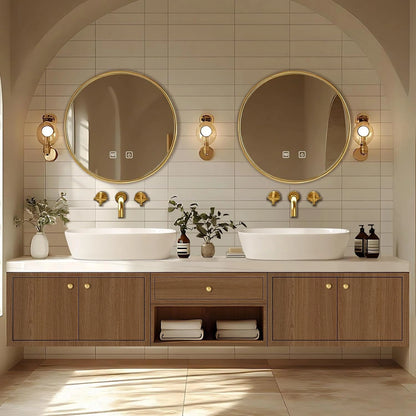 60” - 96” Brown Bathroom Vanity with Well-Organized Storage Space