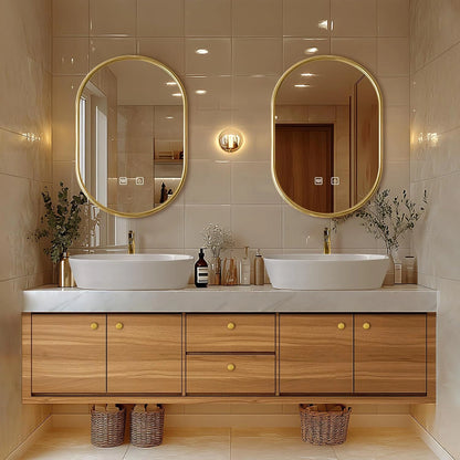 68” - 88” Retro Log Bathroom Vanities Include Above Counter Sink & Irregular Mirror