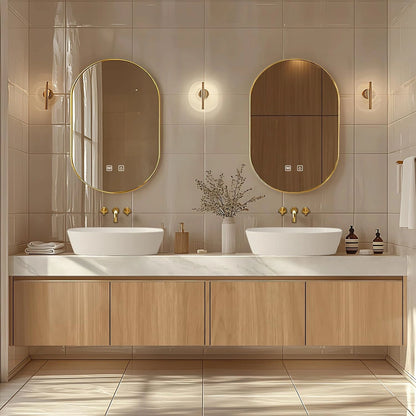 68” - 96” American Country Bathroom Vanity with Vertical Wood Grain Design