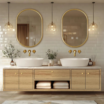 60” – 96” Wall-Mounted Bathroom Vanity with Versatile Storage Space