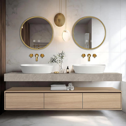 60” - 69” Wall Mounted Bathroom Vanity Includes Floating Storage Cabinet